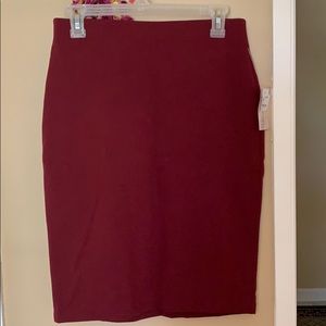 Philosophy: Maroon Cotton Midi Skirt